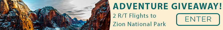 Enter to win 2 flights to Zion National Park