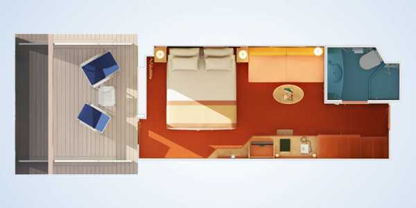 Carnival Liberty - Aft-View Extended Balcony Stateroom