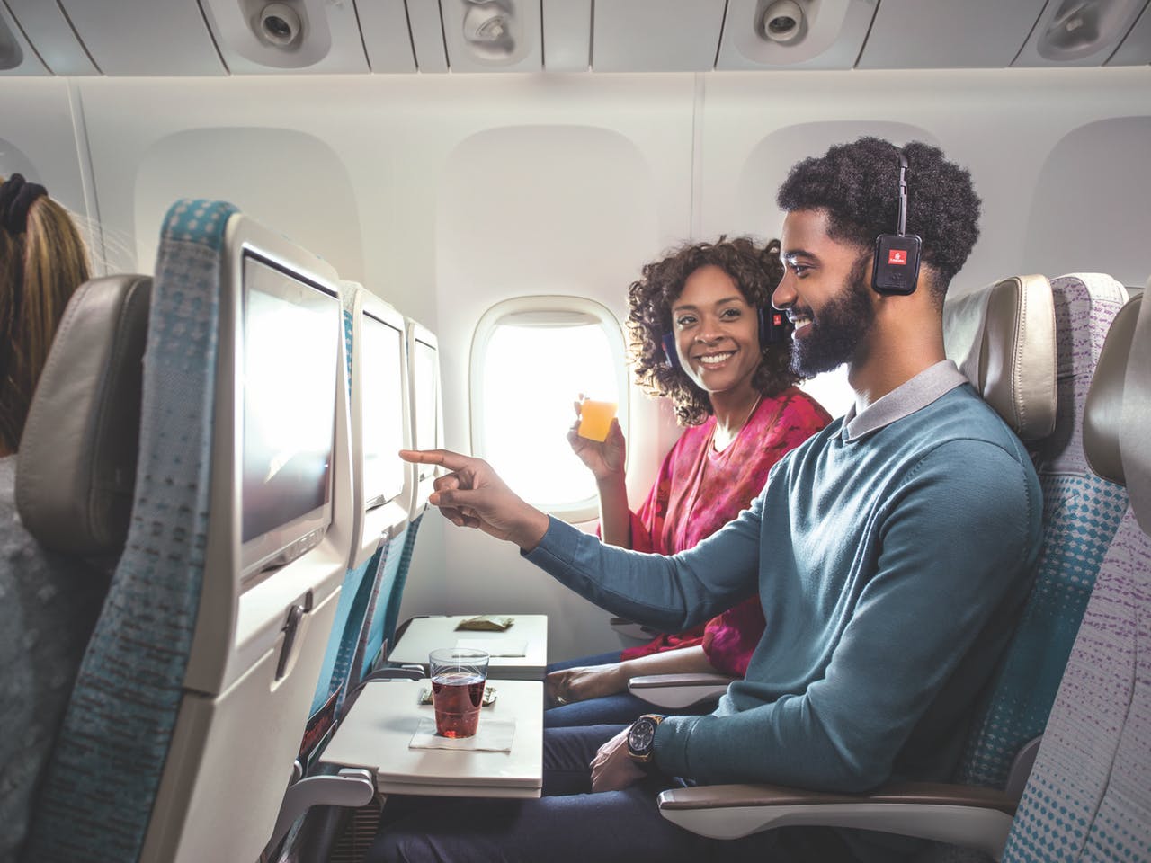 Inflight Entertainment: Choose from over 4,000 channels in every class on ice, Emirate's award-winning inflight entertainment system. Catch up on the latest blockbusters and your favorite TV shows, or relax with a laugh-out-loud comedy. You can challenge fellow travelers to games, and on selected flights, stay tuned to the latest news and sports with ice TV Live. The synch viewing option allows you to watch the same program with your travel companion at the same time.