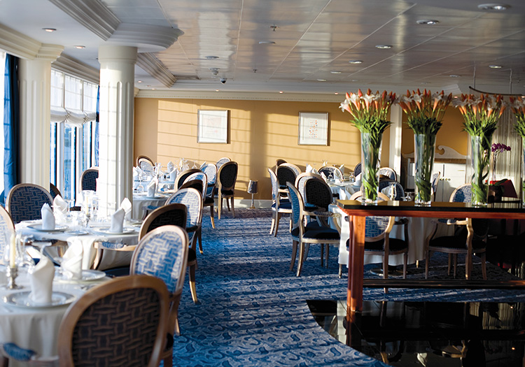 Dining room aboard Azamara Cruises ship