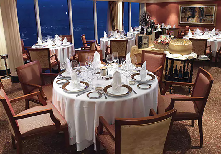 Dining room aboard Oceania Cruises ship