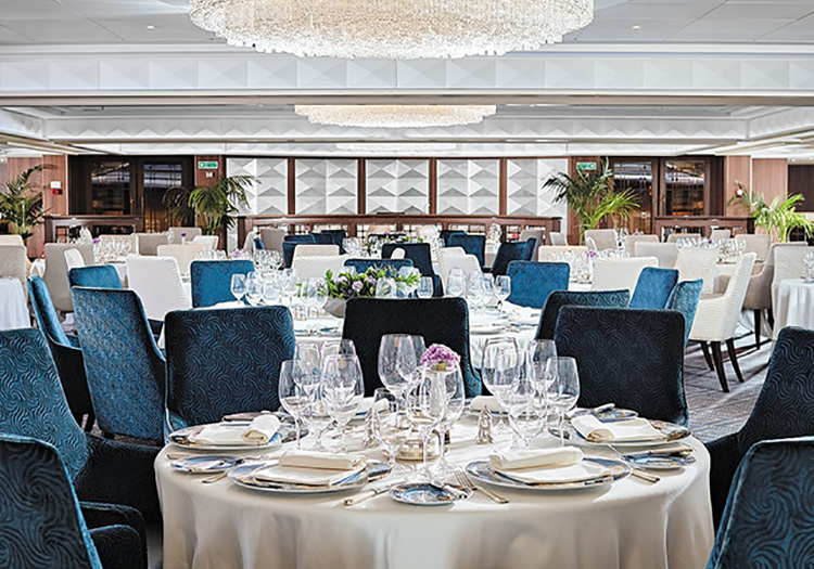 Dining room aboard Regent Seven Seas Cruises